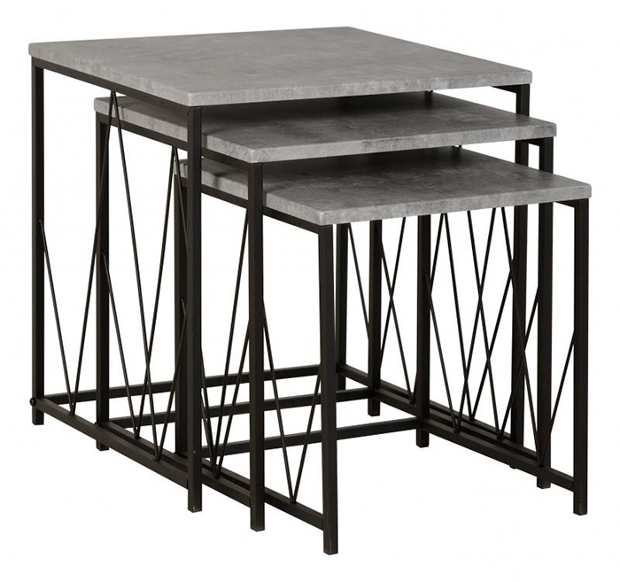 Athens Nest of Tables With Concrete Finish - Click Image to Close